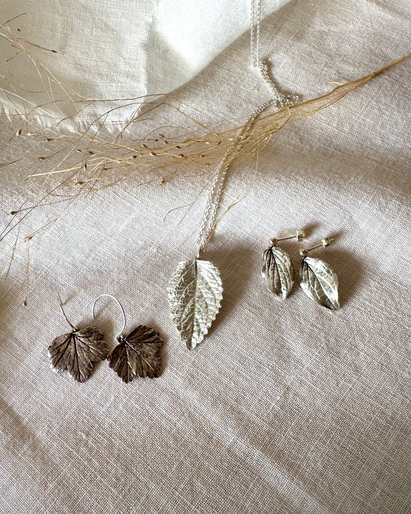One-of-a-Kind Silver Leaf Earrings & Necklace / Choice of 1
